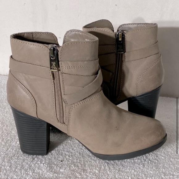 Rockport Tan Leather Chunky Heel Round Toe Ankle Boots Booties 5 - Picture 8 of 14